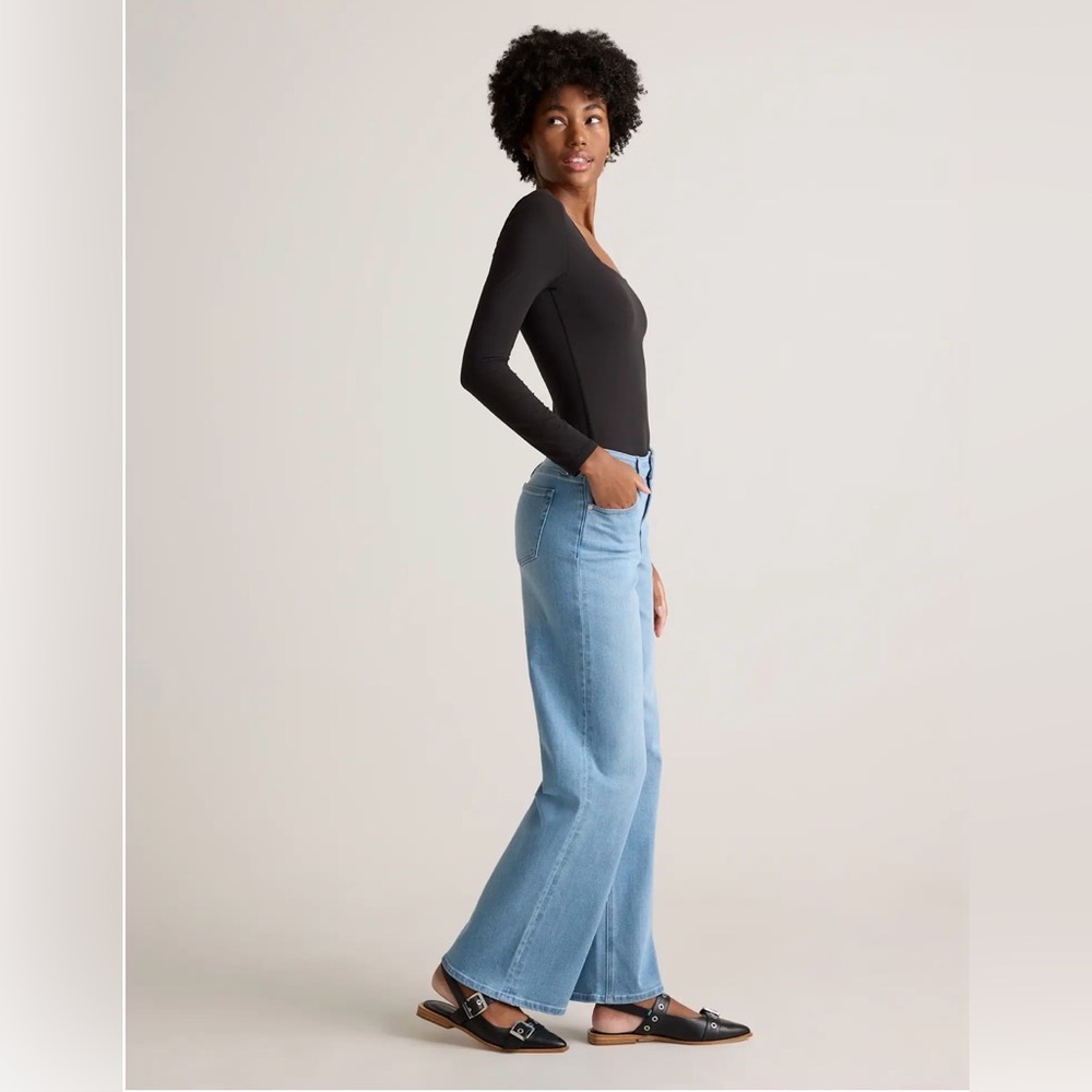 Quince Bella High Rise Wide Leg Jeans in Frosted Blue Size 32 - Picture 11 of 11